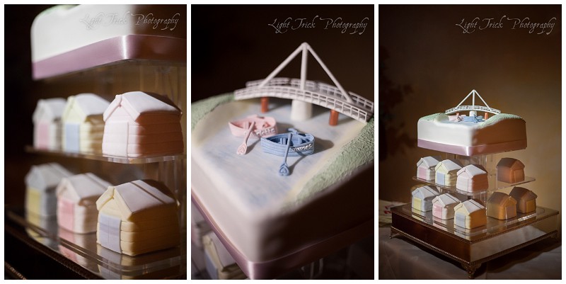 beach hut wedding cake